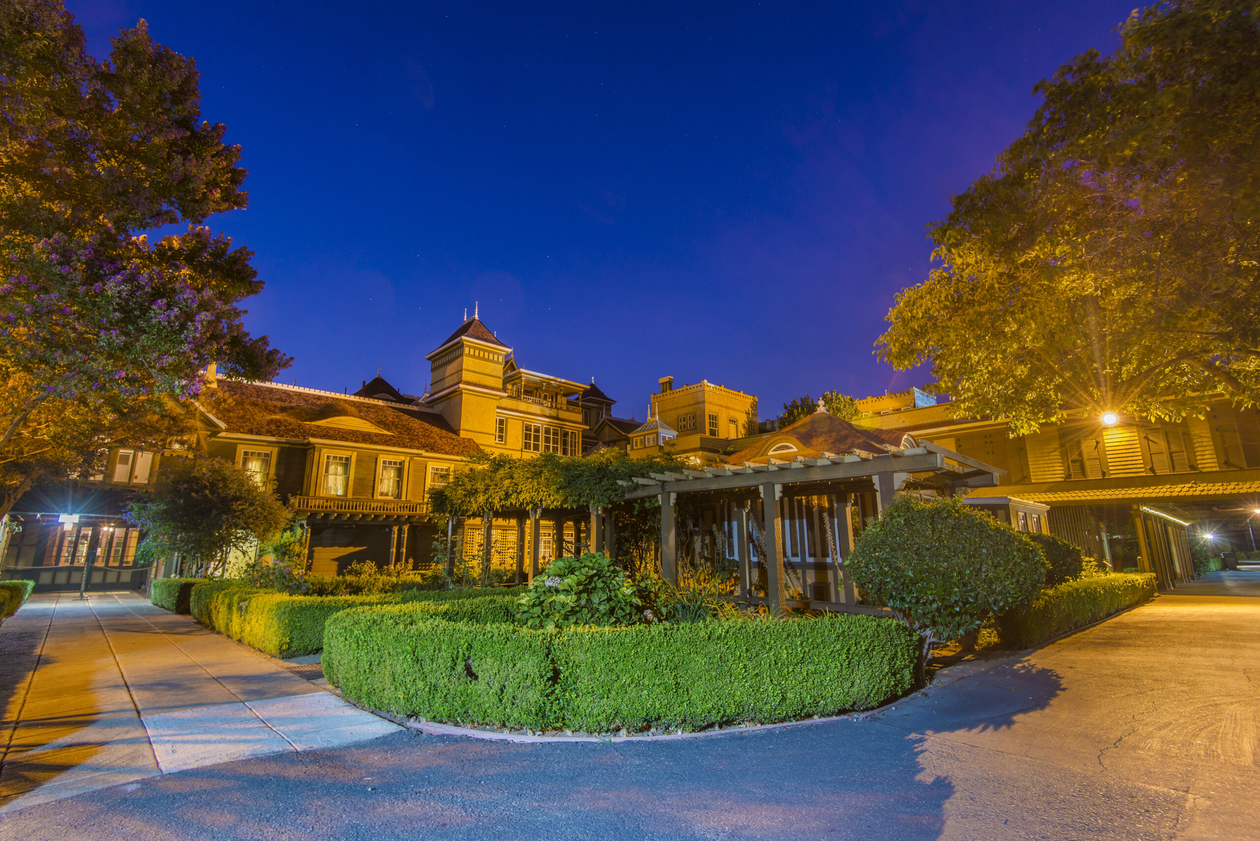 Gardens at Night: Winchester Mystery House
