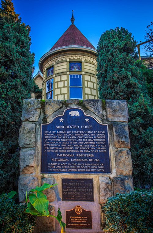 winchester mystery house historical landmark plaque